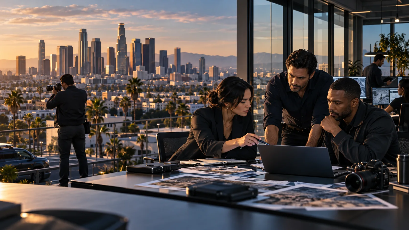 Licensed private investigator working on a case in Los Angeles