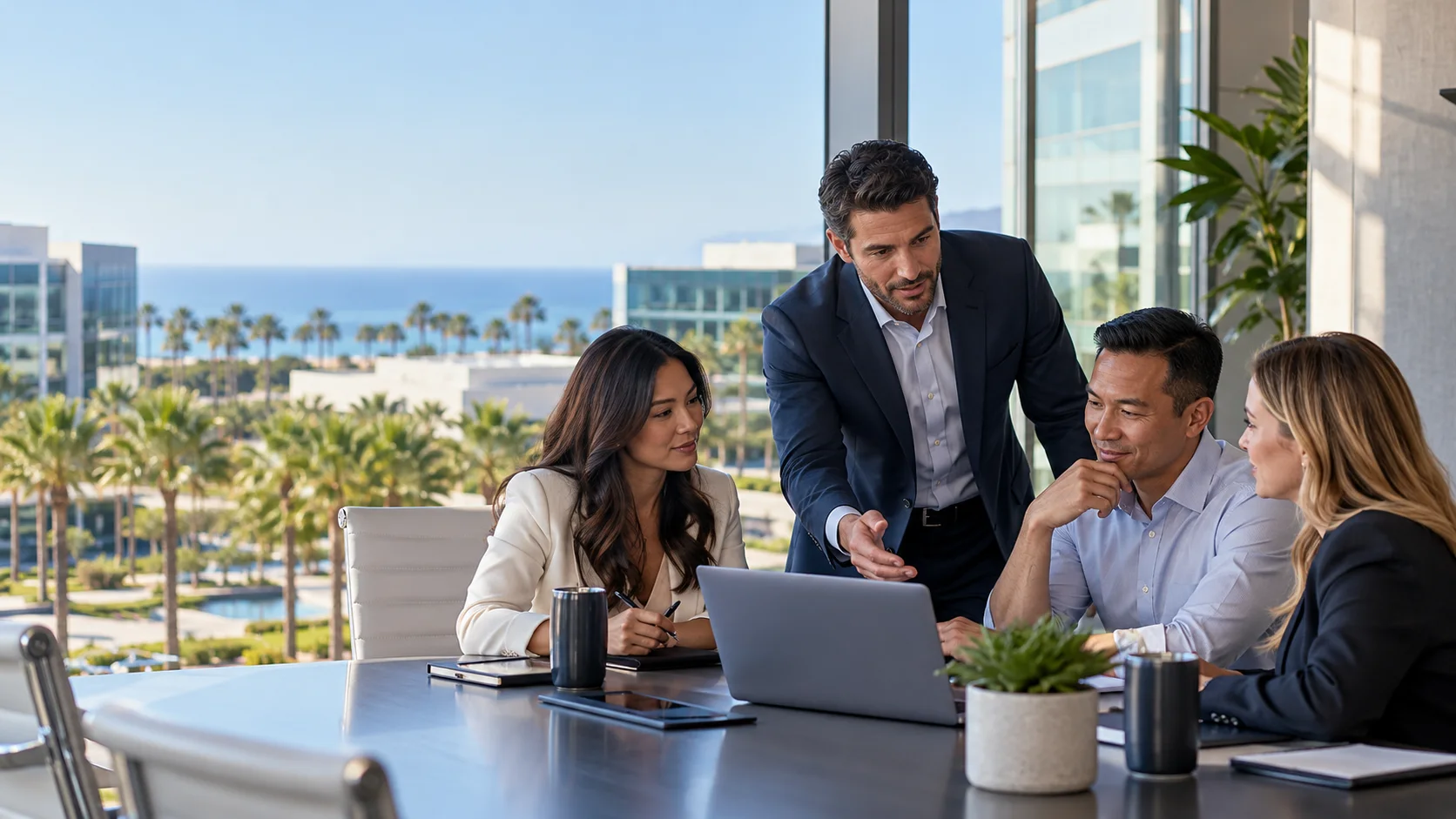 Licensed private investigator reviewing a case in Orange County California