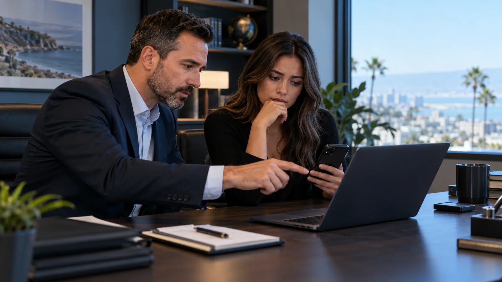 Cyber investigator helping an adult client preserve evidence from online blackmail communications